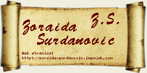 Zoraida Surdanović vizit kartica